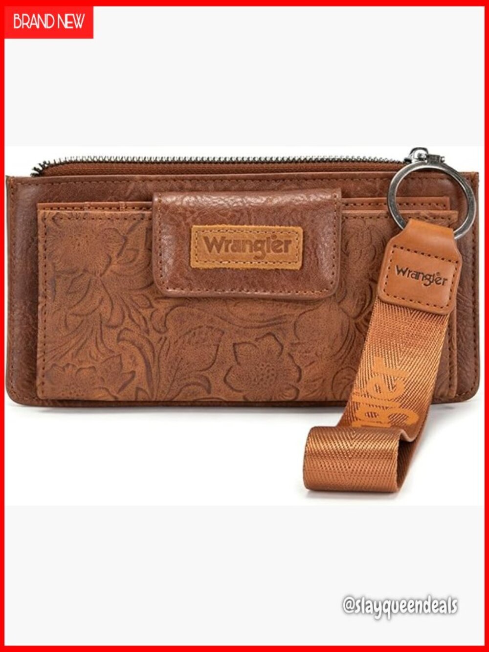 RFID Blocking Western Wristlet Wallet with Detachable Strap